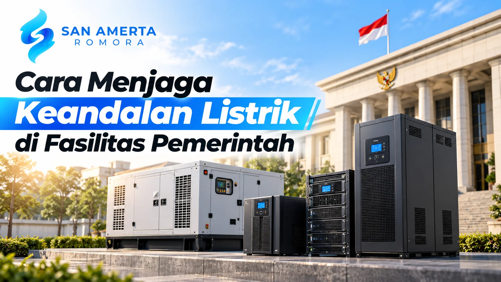 Distributor UPS server pemerintah untuk menjaga keandalan pasokan listrik pada fasilitas pemerintah melalui sistem UPS, server, dan genset.