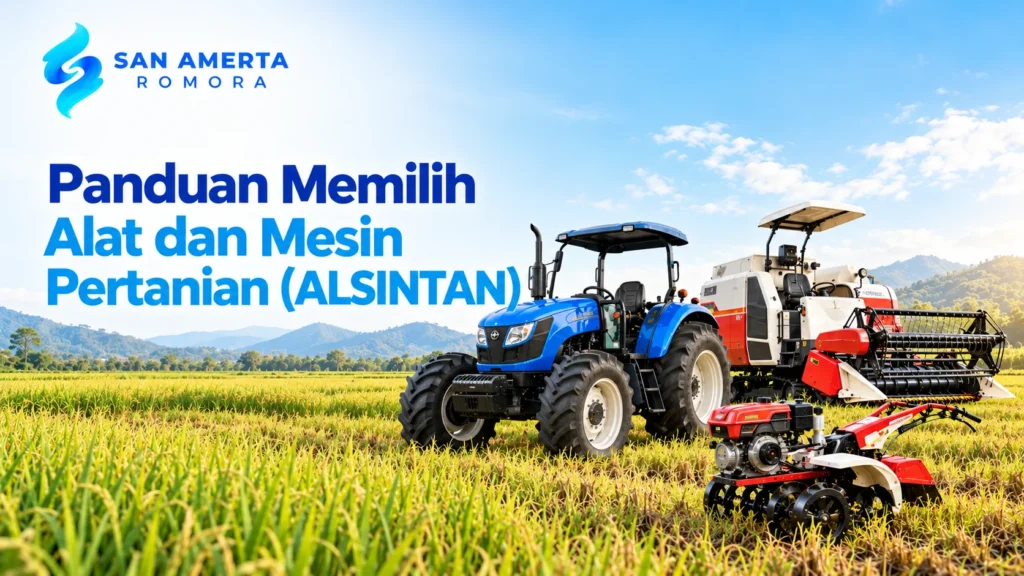 Pengadaan alsintan dinas pertanian berupa traktor, combine harvester, dan cultivator untuk mendukung produktivitas pertanian.