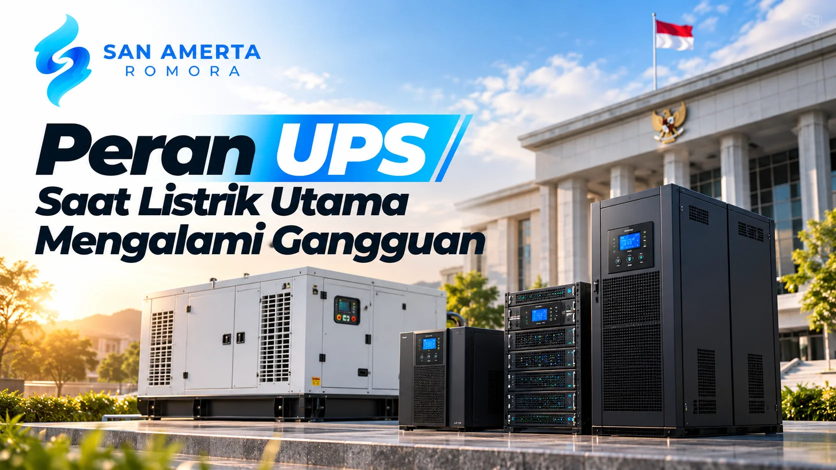 Pengadaan genset pemerintah dengan dukungan UPS untuk menjaga kontinuitas pasokan listrik di fasilitas pemerintah.