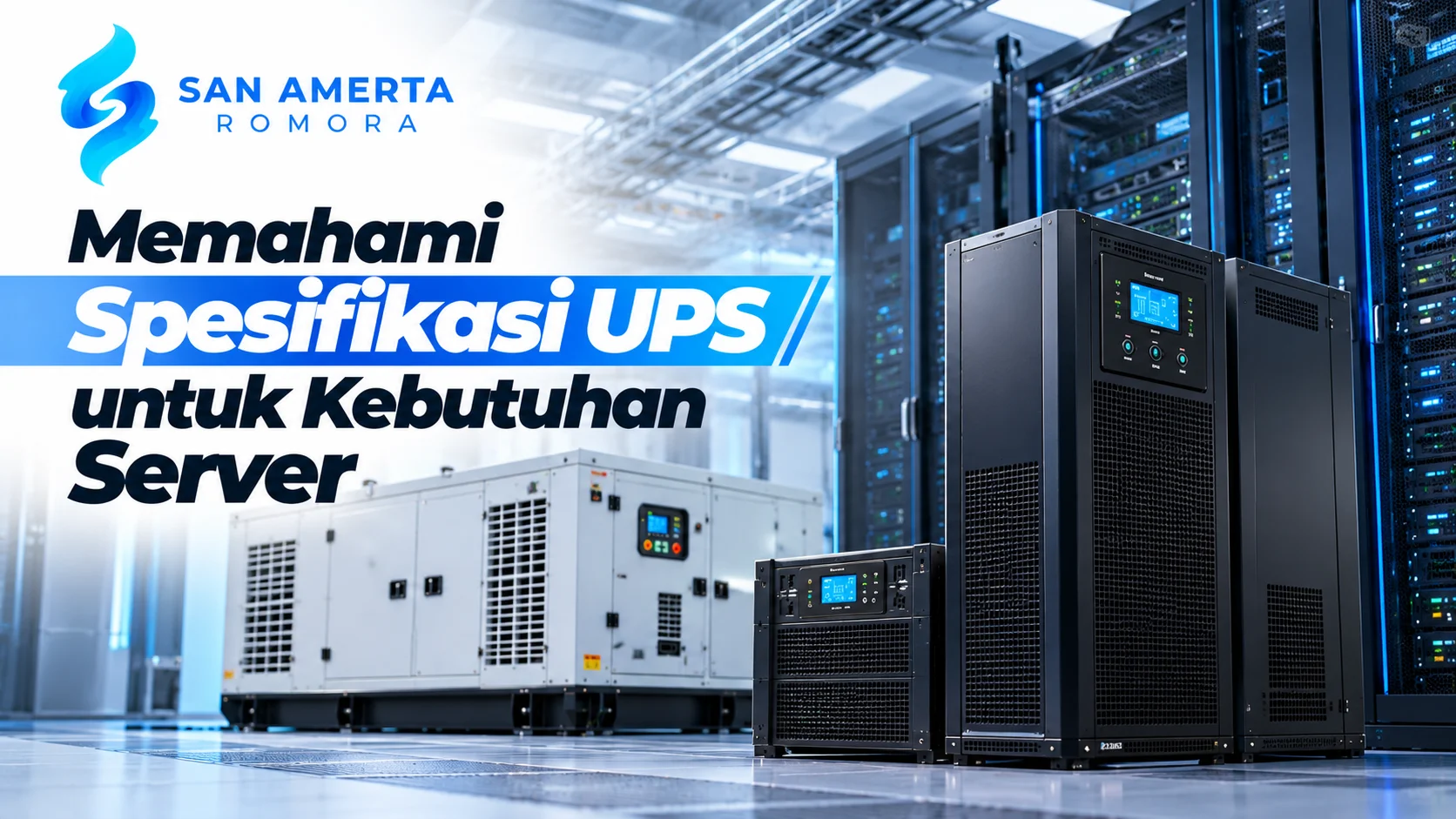 Penyedia genset e-Katalog LKPP dengan sistem UPS dan genset untuk mendukung kebutuhan daya cadangan serta menjaga operasional server tetap andal.