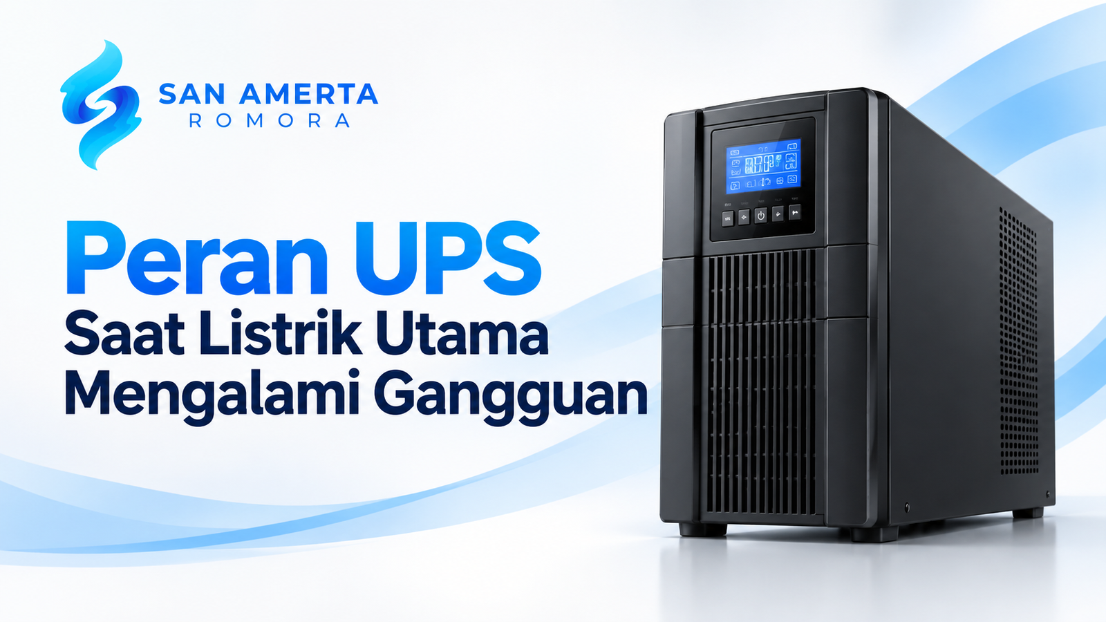 UPS San Amerta Romora sebagai sumber daya cadangan untuk menjaga perangkat elektronik tetap beroperasi saat listrik utama mengalami gangguan. Pengadaan genset pemerintah