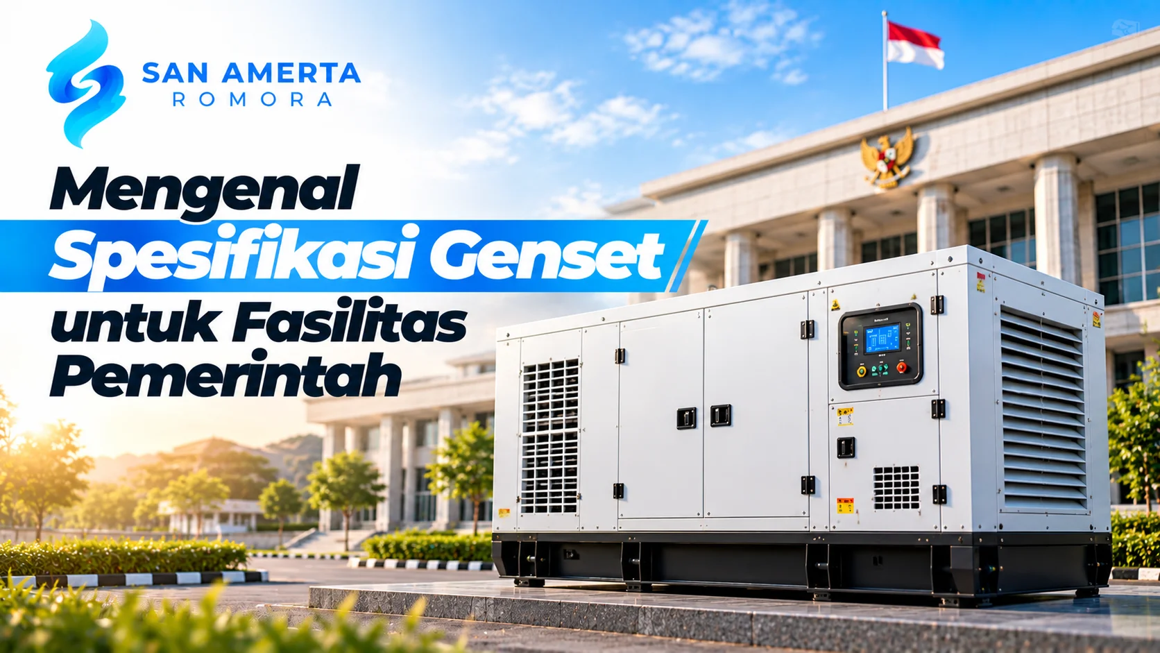 Sistem kelistrikan INAPROC dengan genset sebagai sumber listrik cadangan untuk mendukung operasional fasilitas pemerintah.