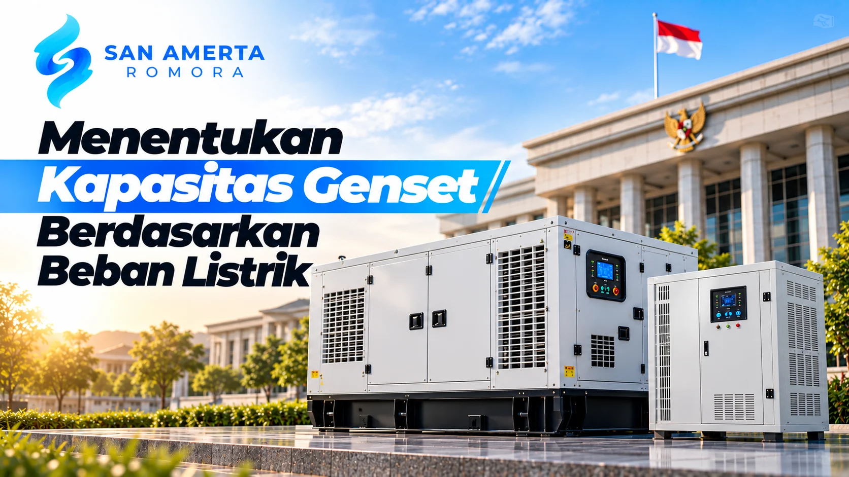 Stabilizer Matsuyama E-Katalog sebagai perangkat pendukung kestabilan tegangan listrik pada sistem genset untuk fasilitas pemerintah.