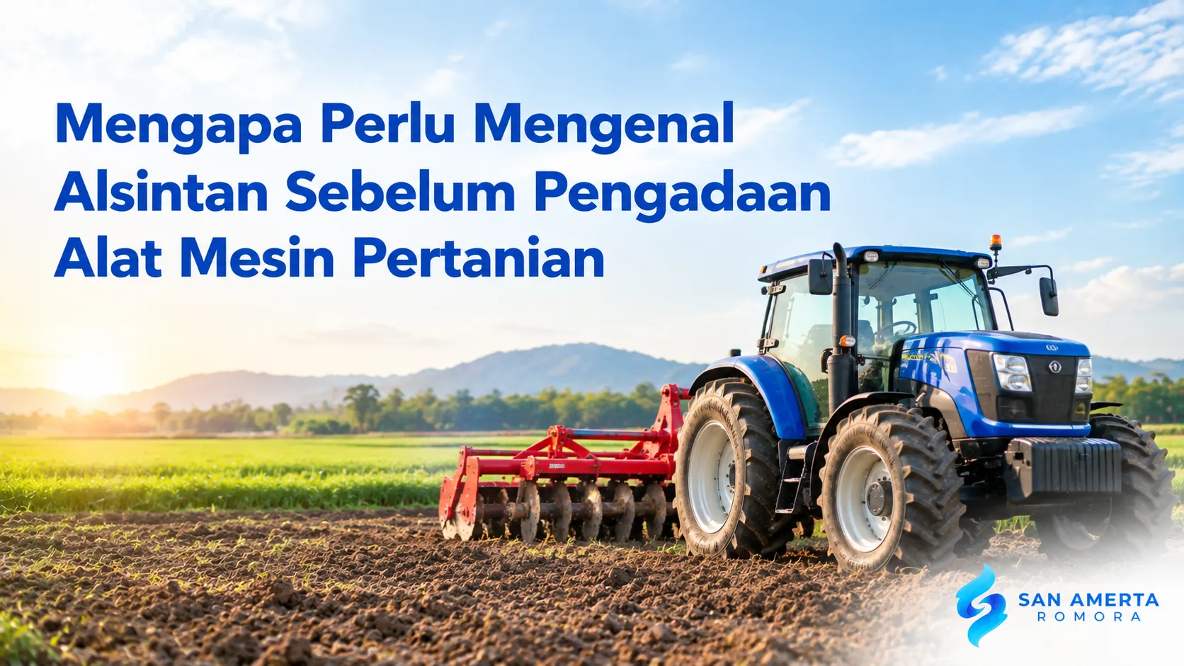 Traktor pertanian sebagai contoh alat dan mesin pertanian (Alsintan) untuk mendukung kebutuhan pengadaan alat pertanian