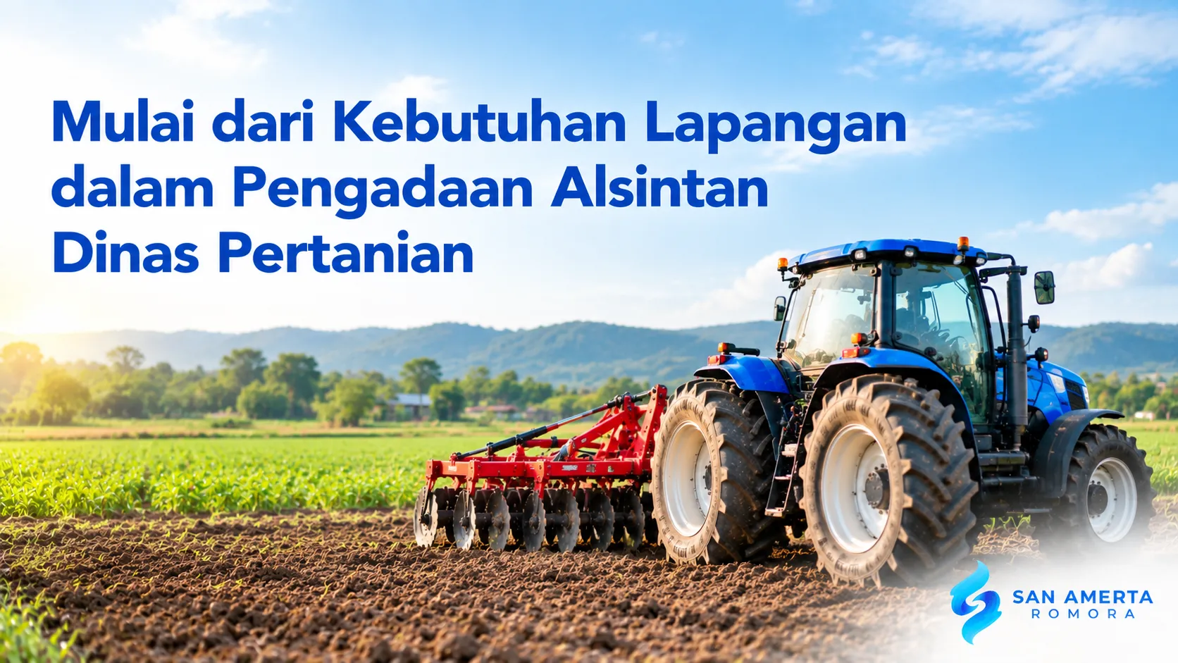 Traktor pertanian dengan alat pengolah tanah untuk mendukung pengadaan Alsintan sesuai kebutuhan lapangan dinas pertanian